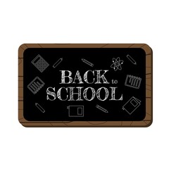 back to school chalk greeting text on black board