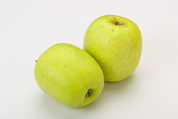 Two ripe green sweet apples