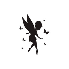 fairy icon logo vector art - obrazy, fototapety, plakaty