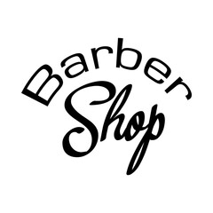 Logo con texto manuscrito Barber Shop escrito a mano  en color negro