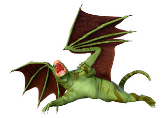 Obraz premium 3D Rendering Fairy Tale Dragon on White