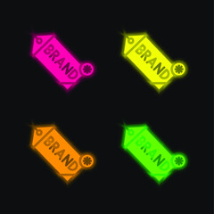 Brand four color glowing neon vector icon