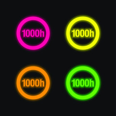 1000h Circular Label Lamp Indicator four color glowing neon vector icon