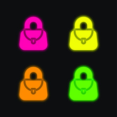 Accessory four color glowing neon vector icon