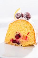 Lemon cranberry bundt cake