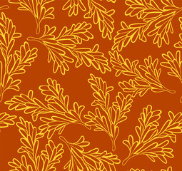 Light vector seamless pattern with rosemary sprigs and leaves. Background with scented herbs for cooking