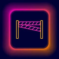 Glowing neon line Crime scene icon isolated on black background. Colorful outline concept. Vector