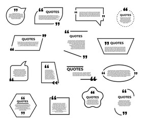 Quote bubble and box, chat, message, quote icons