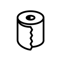 Toilet paper roll outline icon. Vector isolated on white.