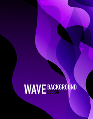 Vertical fluid gradient wave abstract background. Bright color waves in the dark. Vector Illustration For Wallpaper, Banner, Background, Landing Page