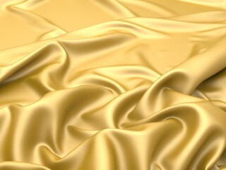 Fototapeta na wymiar Golden silk elegant background. Texture of fabric