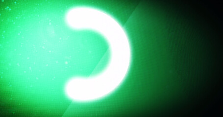 Image of glowing loading circle digital interface