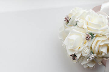 White bouquet of the bride