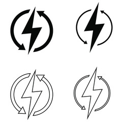 Renewable energy vector icon. Power illustration sign collection. electricity symbol.