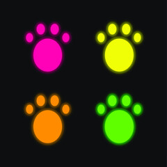 Animal four color glowing neon vector icon