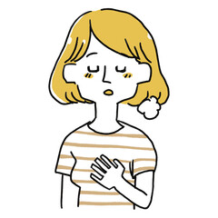 ホッとしている女性（カジュアル）