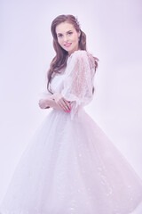 Fototapeta premium lady in elegant wedding dress