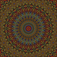 Abstract polygonal colorful mandala style pattern