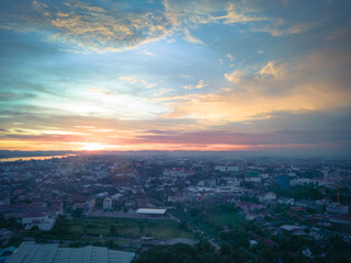 sunrise over the city