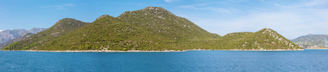 Fototapeta na wymiar Croatia - The panorama coast neart the Ploce harbor