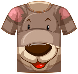 Front of t-shirt with face of kangaroo pattern