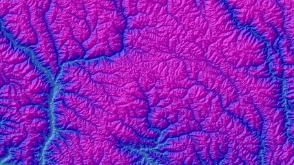 Purple and Blue Digital Elevation Model in British Columbia 