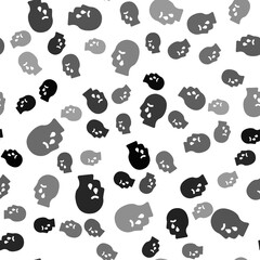 Naklejka premium Black Man graves funeral sorrow icon isolated seamless pattern on white background. The emotion of grief, sadness, sorrow, death. Vector