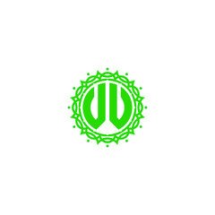 WW or JL letter in green stamp logo