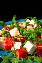 Watermelon Salad with Rocket And Feta Cheese