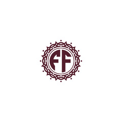 FF letter in brown stamp logo