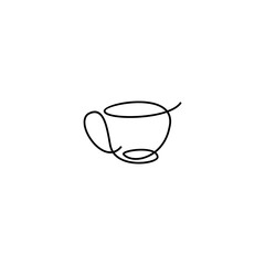 continuous line cafe logo vector