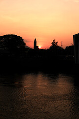 sunset at the brantas river, east java