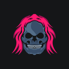 great skull vector logo illustration used for esports, games and more