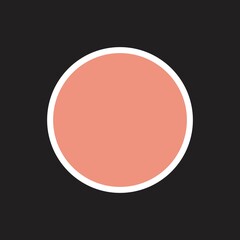 Logo circle background. Decoration logo. Icon circle. The icon in a colored circle with a white bold border. Web button, modern flat design.