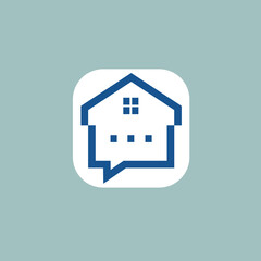 Creative talk house logo design vector icon