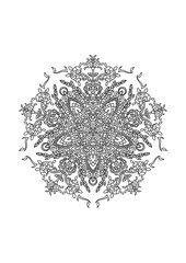 Mandala design for graphic projects. Ideal anti-stress image to prevent anxiety. Coloring book page template.