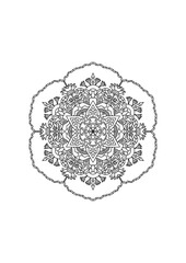 Mandala design for graphic projects. Ideal anti-stress image to prevent anxiety. Coloring book page template.