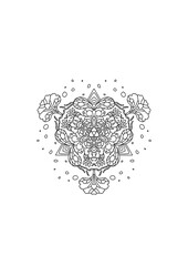 Mandala design for graphic projects. Ideal anti-stress image to prevent anxiety. Coloring book page template.