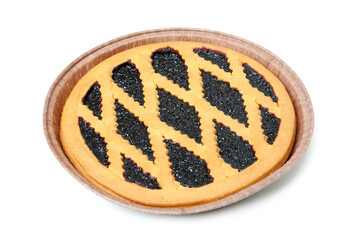 Delicious blueberry pie isolated on white background