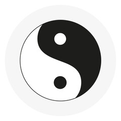 Yin and Yang circle web icon on isolation background