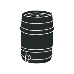 Barrel Metal Icon Silhouette Illustration. Container Vector Graphic Pictogram Symbol Clip Art. Doodle Sketch Black Sign.