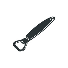 Bottle Opener Icon Silhouette Illustration. Tool Vector Graphic Pictogram Symbol Clip Art. Doodle Sketch Black Sign.