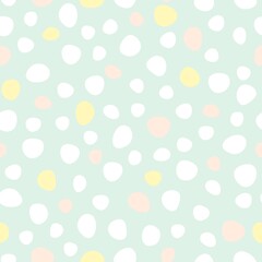 Abstract seamless patterns. Summer background with dots and a rainbow .Vector illustration.
