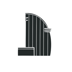 Building Icon Silhouette Illustration. Skyscrape Vector Graphic Pictogram Symbol Clip Art. Doodle Sketch Black Sign.