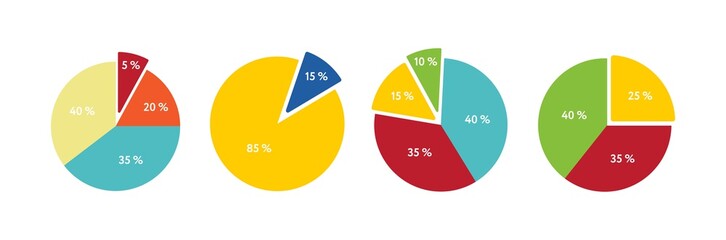 Set of icons for creating business infographics. Flat style illustration.
