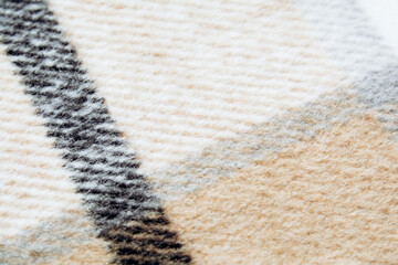 Textile, texture background from cotton material, pattern with lines and diagonal. Copy space