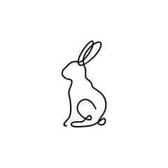 continuous line rabbit logo
