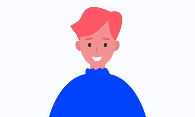 human avatar isolated faceless male portrait of a cartoon character flat
