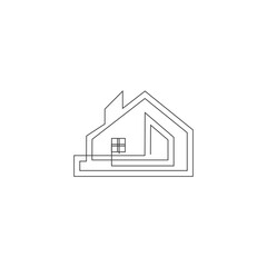 continuous line logo real estate
