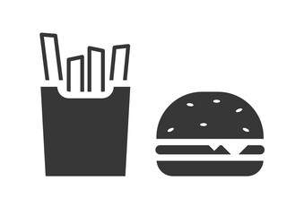 icon Burger and Fries vector illustration - fast food